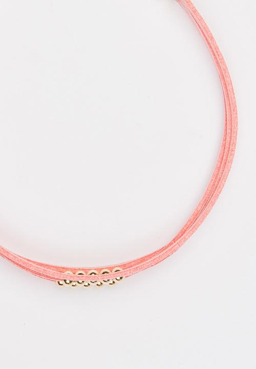 Jewels and Lace - Bead Choker Mid Pink