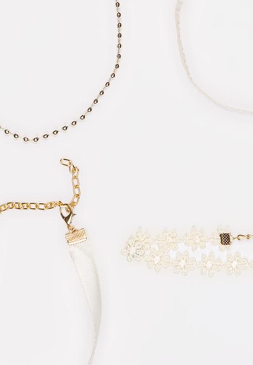 Jewels and Lace - Daisy Choker 4 Pack Cream