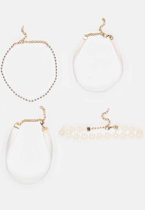 Jewels and Lace - Daisy Choker 4 Pack Cream