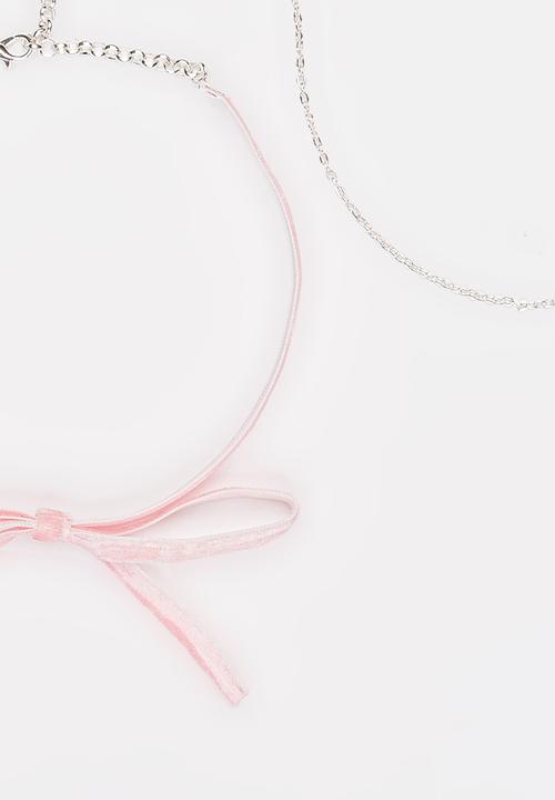 Jewels and Lace - Velvet Chocker Twin Pack Pale Pink