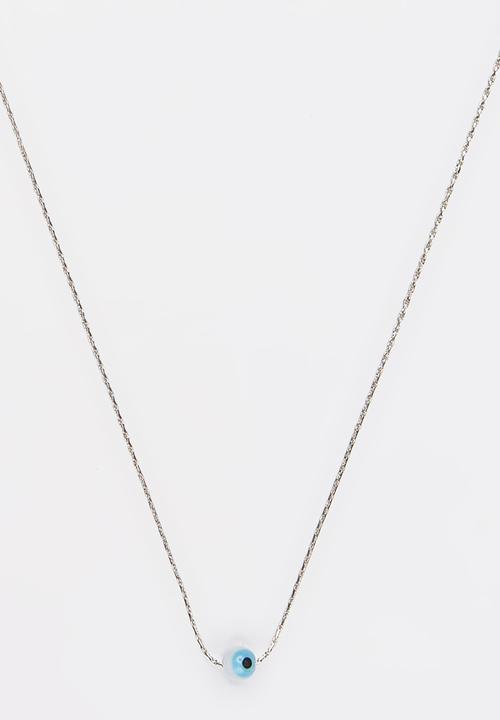 Jewels and Lace - White Floating Evil Necklace Silver