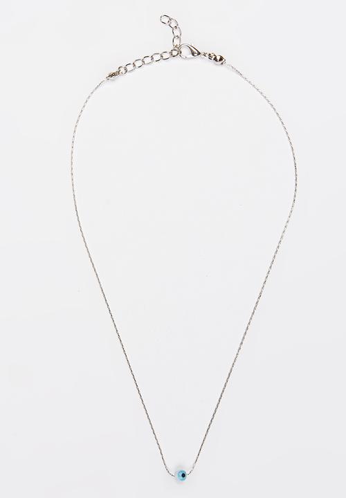 Jewels and Lace - White Floating Evil Necklace Silver