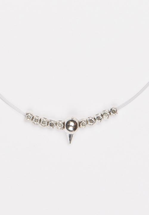 Jewels and Lace - Silver Spike Choker Silver