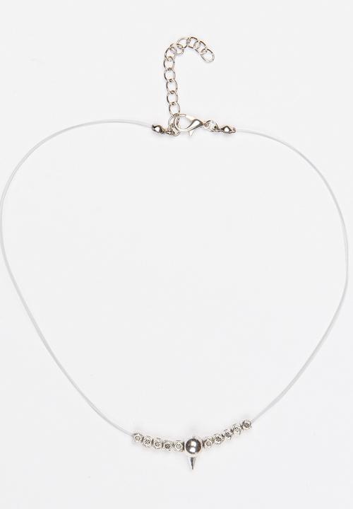 Jewels and Lace - Silver Spike Choker Silver