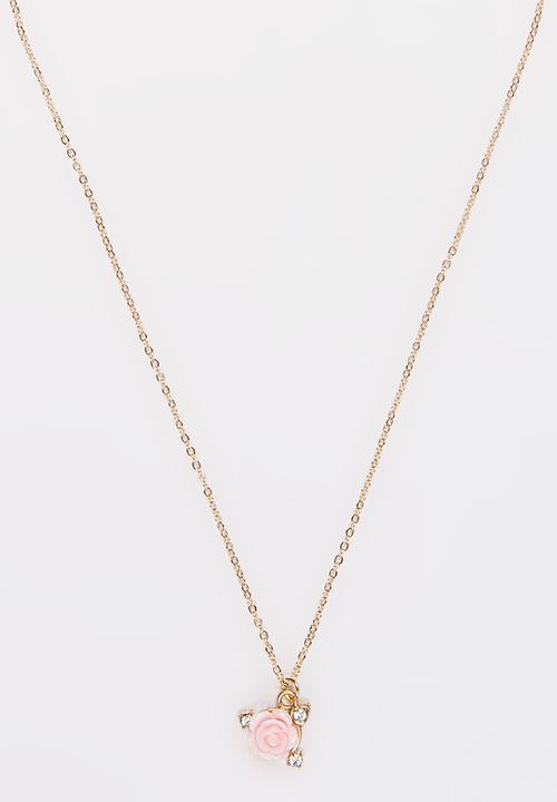 Jewels and Lace - Rose Necklace Pale Pink