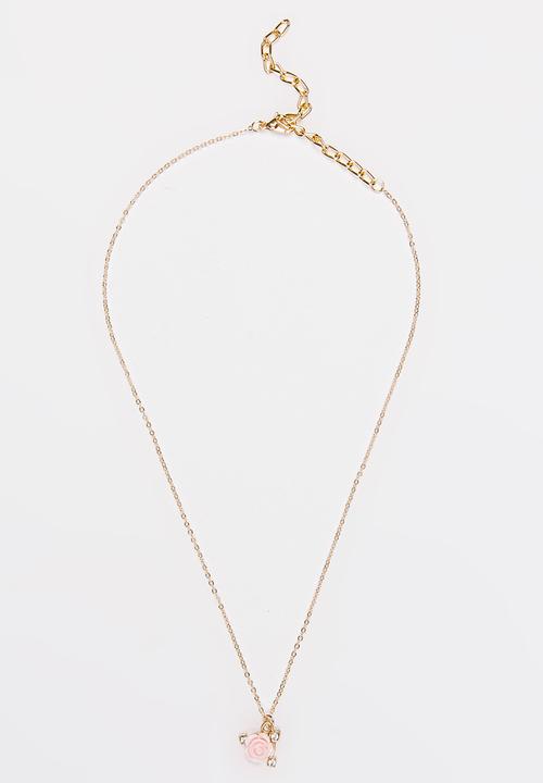 Jewels and Lace - Rose Necklace Pale Pink