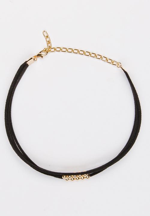 Jewels and Lace - Bead Choker Black