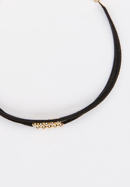 Jewels and Lace - Bead Choker Black