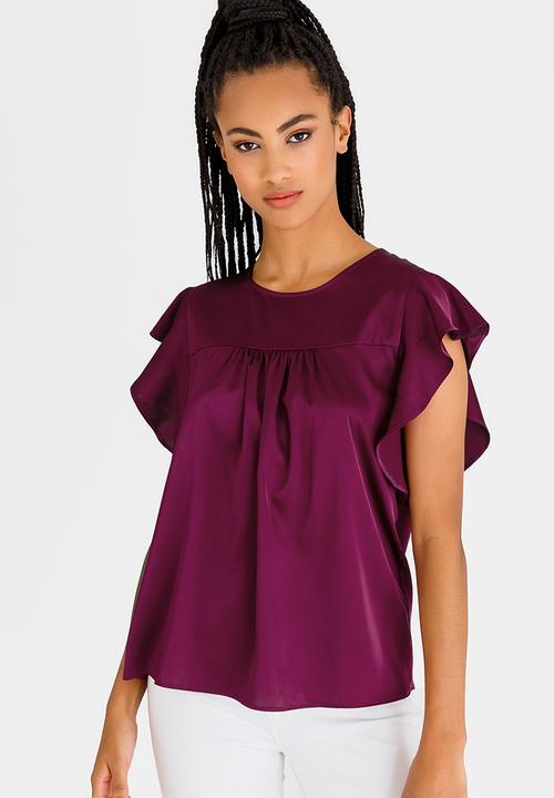edit - Frilly Blouse Burgundy