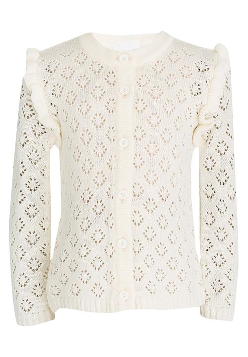 See-Saw - Cardi with Frill Detail Milk