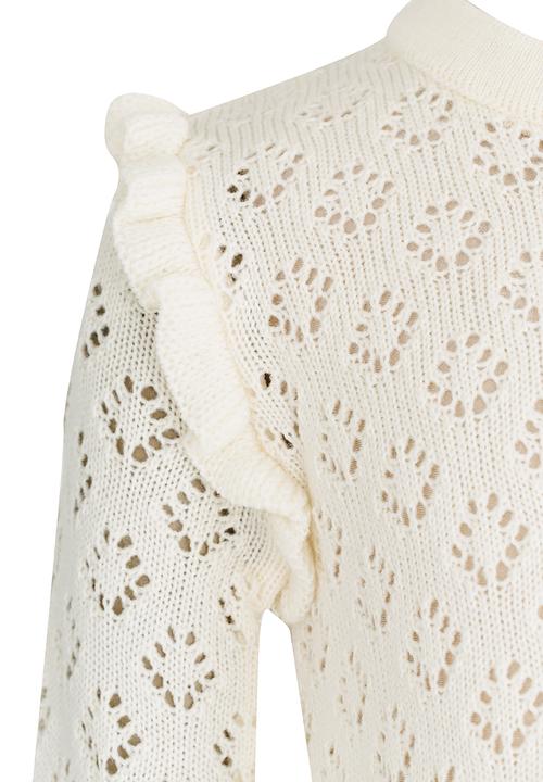 See-Saw - Cardi with Frill Detail Milk