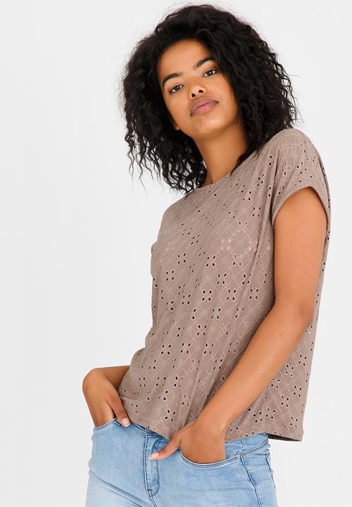 edit - Lace Tee Brown