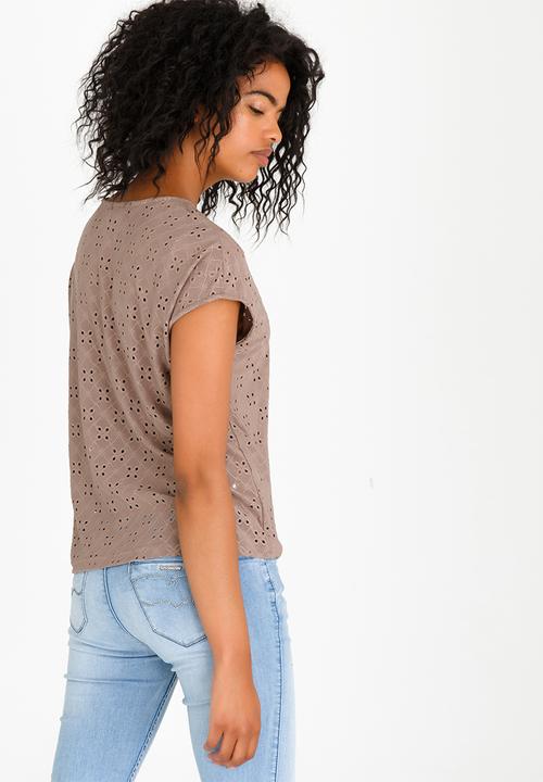 edit - Lace Tee Brown