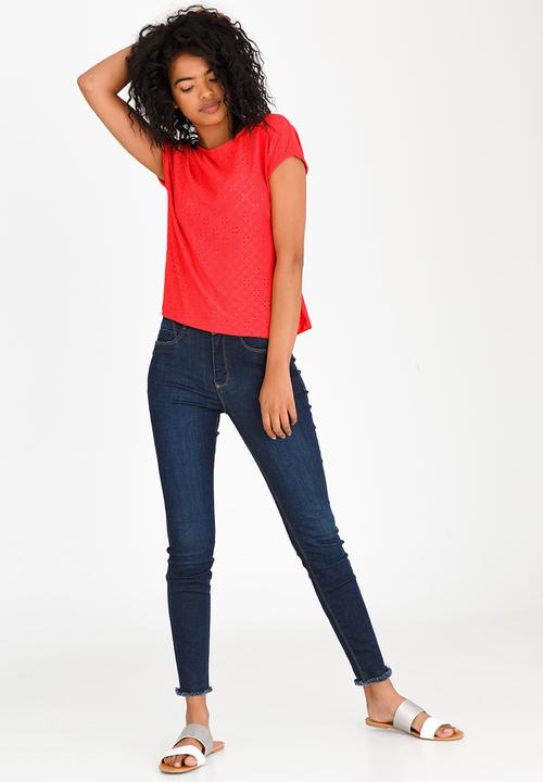 edit - Lace Tee Coral