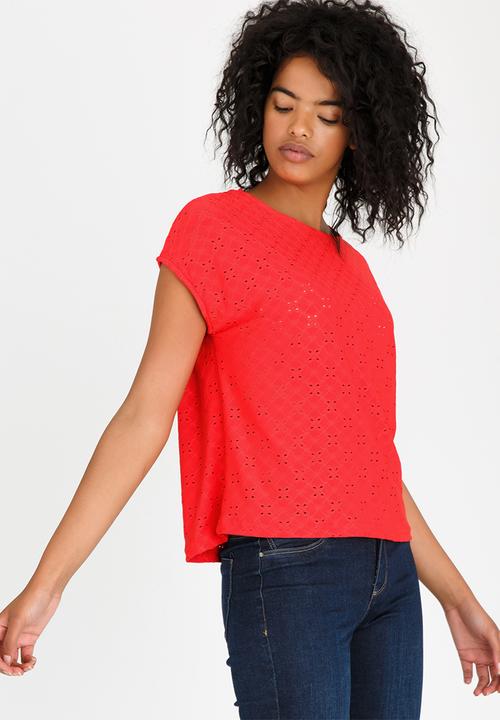 edit - Lace Tee Coral