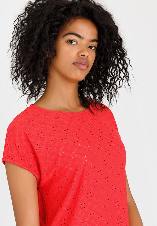 edit - Lace Tee Coral