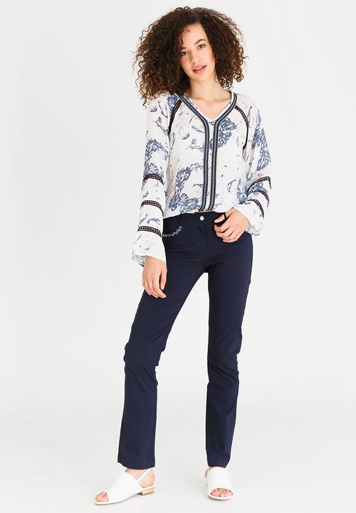 cath.nic - Floral Printed Woven Top Blue