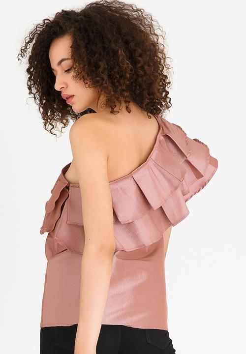 STYLE REPUBLIC - One Shoulder Frill Blouse Mid Pink