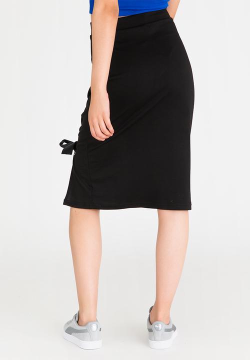 STYLE REPUBLIC - Lace-up Midi Skirt Black