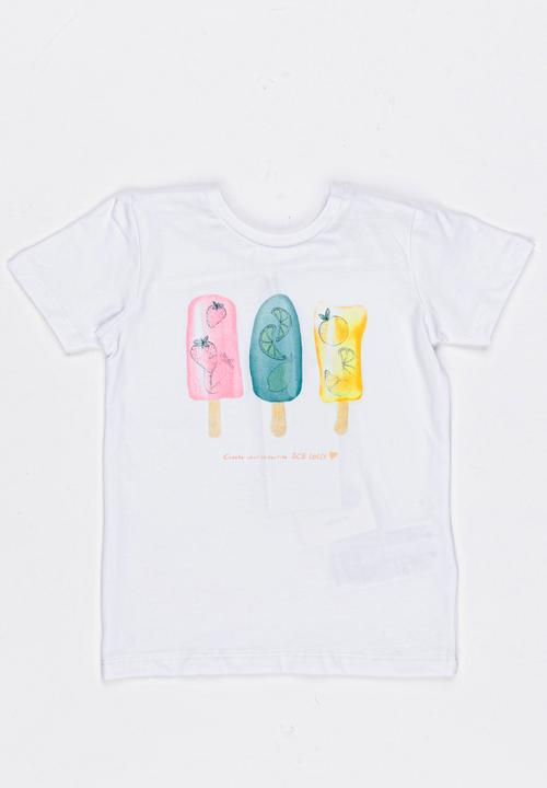 Name It - Printed Tee White