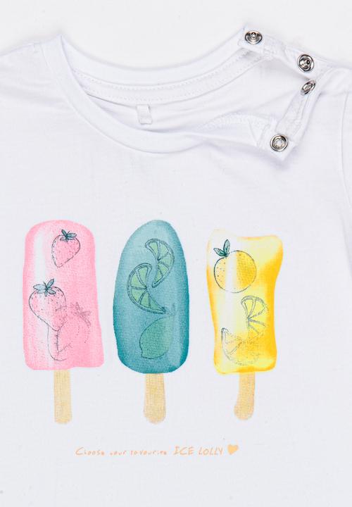 Name It - Printed Tee White