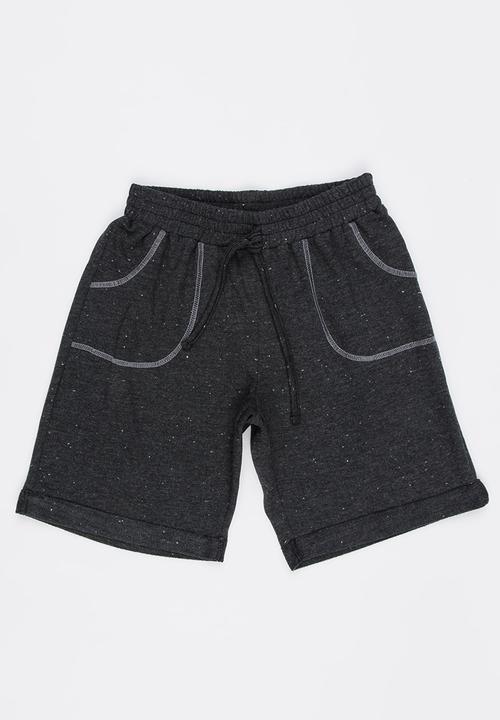 Rebel Republic - Knit Pull On Shorts Mid Grey
