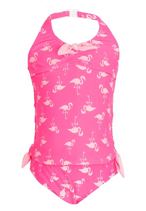 Pop Candy - Flamingo Printed 2 Piece Swimsuit Mid Pink