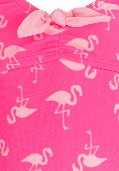 Pop Candy - Flamingo Printed 2 Piece Swimsuit Mid Pink