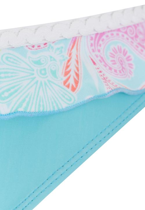 Pop Candy - Paisley Printed Bikini Pale Blue