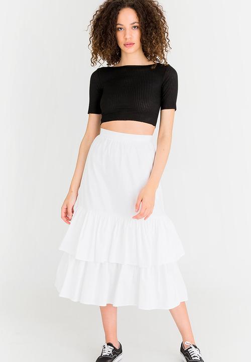 STYLE REPUBLIC - Frill Midi Skirt White
