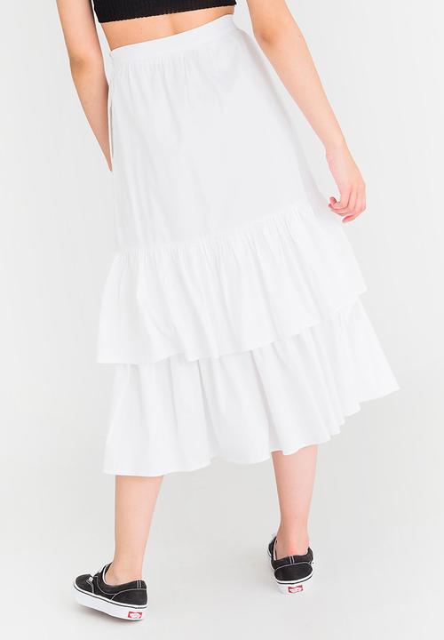 STYLE REPUBLIC - Frill Midi Skirt White