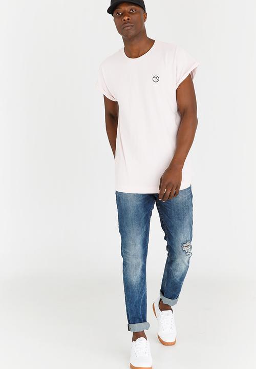 Resist - Oversized Longline T Shirt Pale Pink