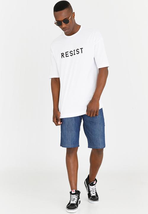 Resist - Oversized Half Sleeves T Shirt White