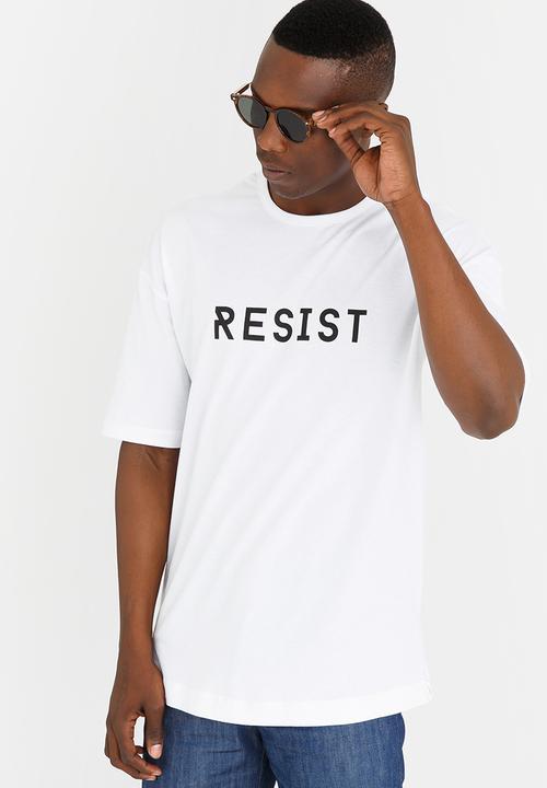 Resist - Oversized Half Sleeves T Shirt White