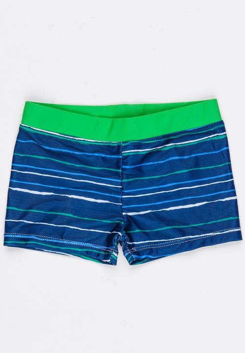 Pop Candy - Stripe Swim Shorts Blue