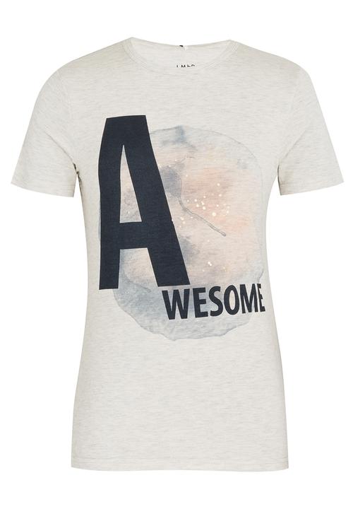 Name It - Printed Tee Pale Grey
