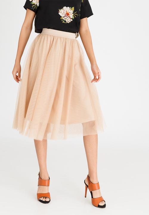 ONLY - Maja Mesh Detail Skirt Nude