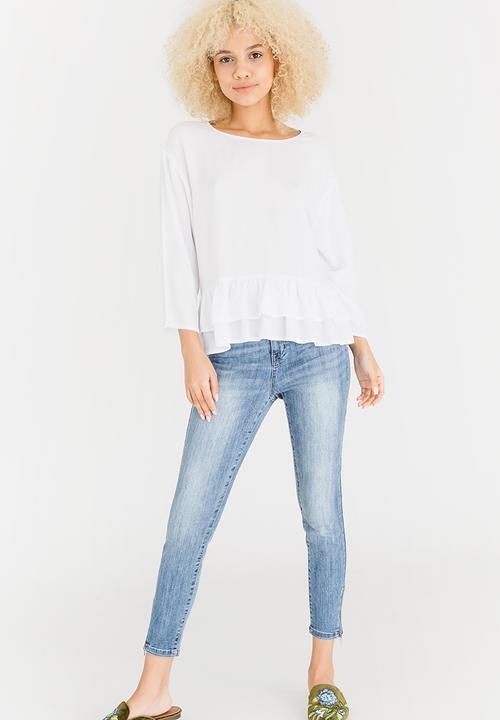 ONLY - Heidi Frill Top White