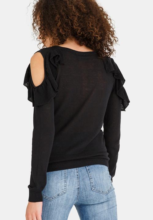 Vero Moda - Ulrikke Long Sleeve Ruffle Blouse Black