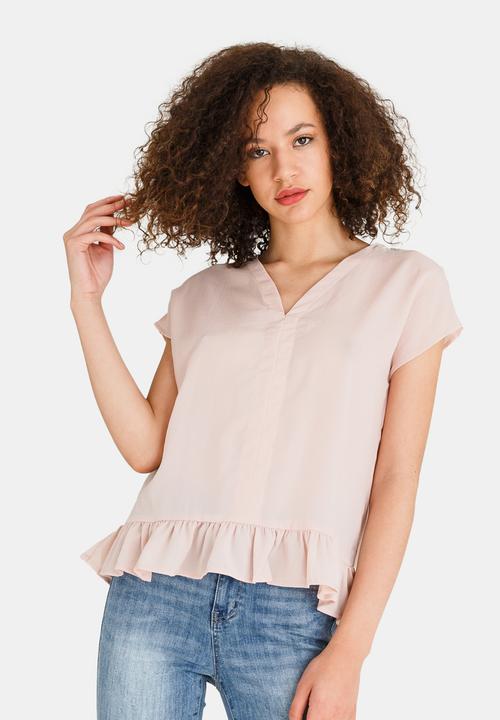 Vero Moda - Henna Frill Detail Top Peach
