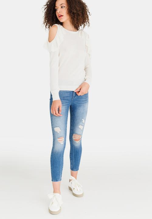 Vero Moda - Ulrikke Long Sleeve Ruffle Blouse White