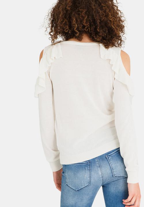 Vero Moda - Ulrikke Long Sleeve Ruffle Blouse White