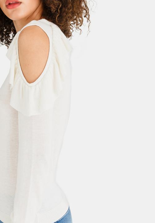 Vero Moda - Ulrikke Long Sleeve Ruffle Blouse White