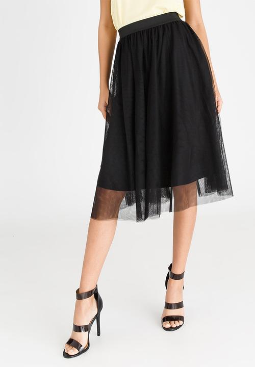 ONLY - Maja Mesh Detail Skirt Black