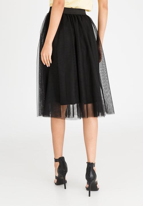 ONLY - Maja Mesh Detail Skirt Black