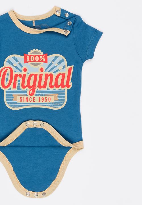 Soobe - Short Sleeve Printed  Bodysuit Blue
