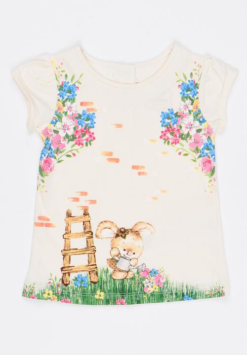 Soobe - Short Sleeve Printed  Tee White