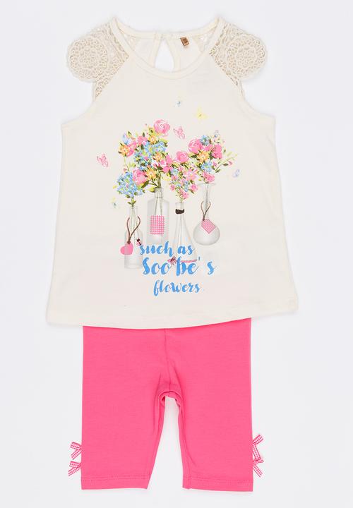 Soobe - Knitted Top And Pant Set Stone