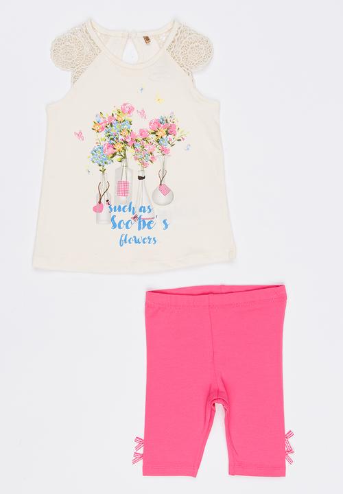 Soobe - Knitted Top And Pant Set Stone