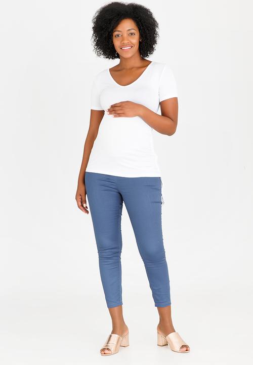 edit Maternity - Drawstring Top White